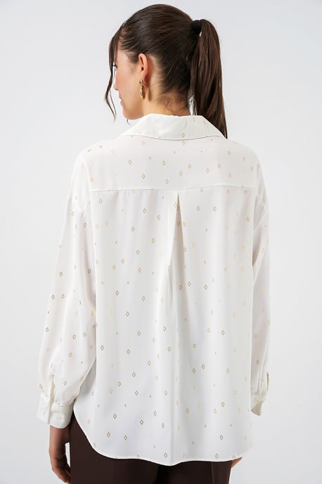 Overmaatse Lange Mouwen Gedrukt Shirt met Zak - Image 5