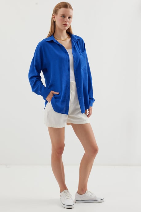 Linnen Gemixt Shirt met Knopen Sluiting - Image 3