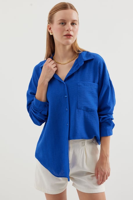 Linnen Gemixt Shirt met Knopen Sluiting - Image 4