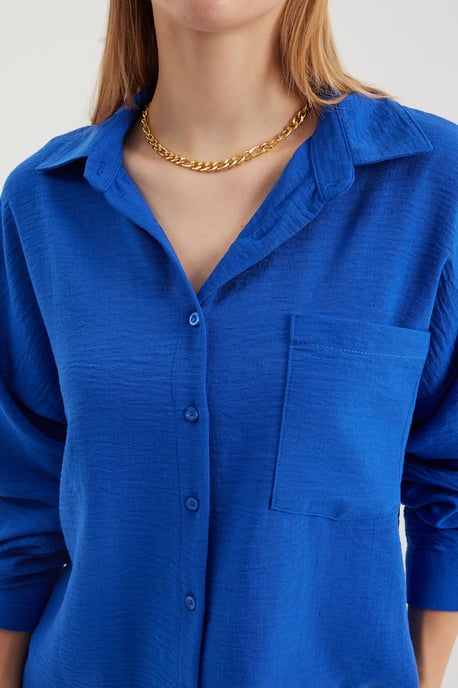 Linnen Gemixt Shirt met Knopen Sluiting - Image 5