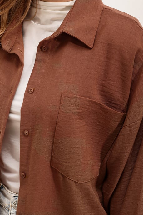 Linnen Gemixt Shirt met Knopen Sluiting - Image 5