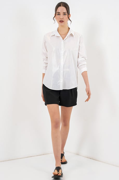 Oversized gestreepte blouse met knopen - Image 2