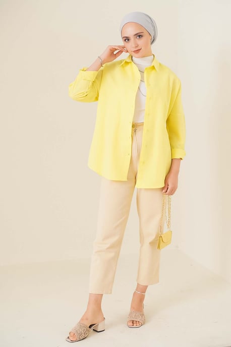 Ontspannen Fit Poplin Shirt met Knopen Sluiting - Image 2