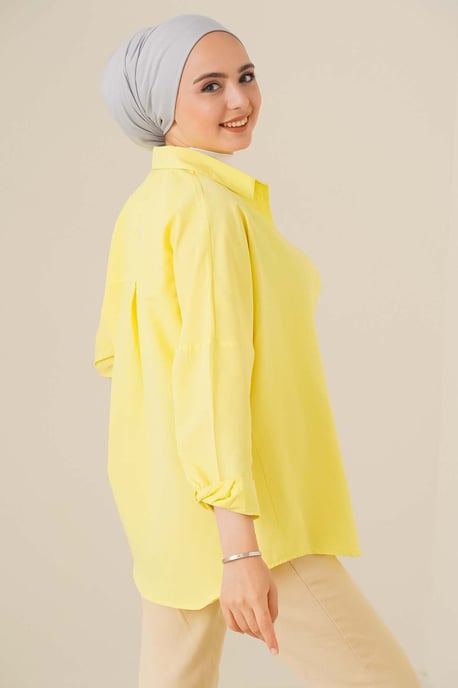 Ontspannen Fit Poplin Shirt met Knopen Sluiting - Image 3
