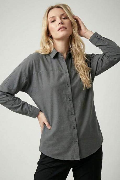 Ontspannen Fit Poplin Shirt met Knopen Sluiting - Image 2