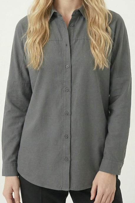 Ontspannen Fit Poplin Shirt met Knopen Sluiting - Image 5