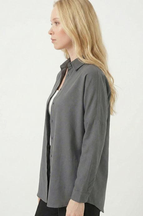 Ontspannen Fit Poplin Shirt met Knopen Sluiting - Image 6