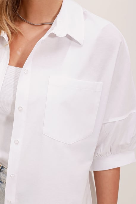 Losse Fit Poplin Overhemd met Zak - Image 3
