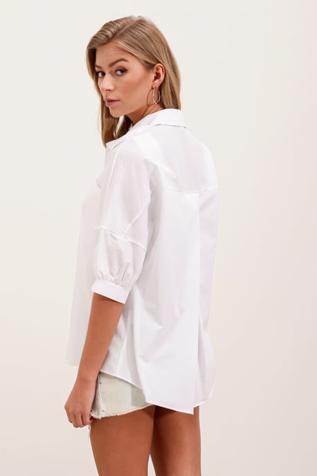 Losse Fit Poplin Overhemd met Zak - Image 5