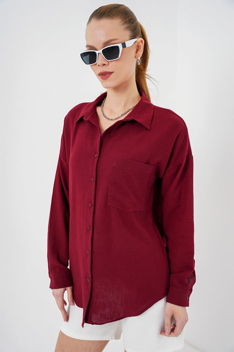Linnen Gemixt Shirt met Knopen Sluiting - Image 3