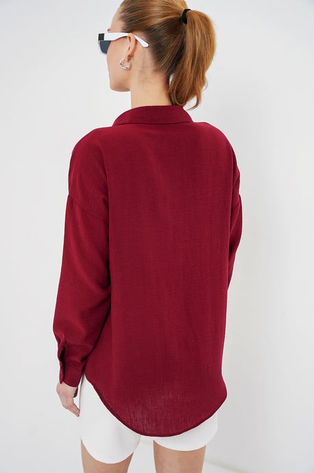 Linnen Gemixt Shirt met Knopen Sluiting - Image 6