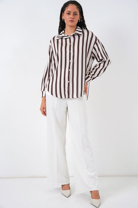 Satijnen Lange Mouwen Knop-Up Shirt - Image 2