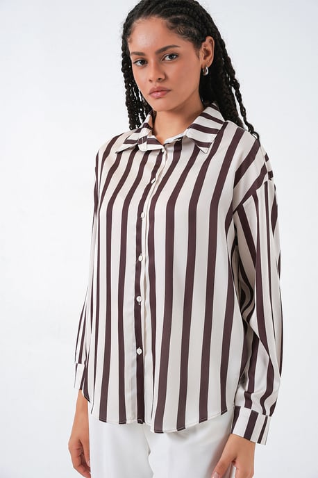 Satijnen Lange Mouwen Knop-Up Shirt - Image 4