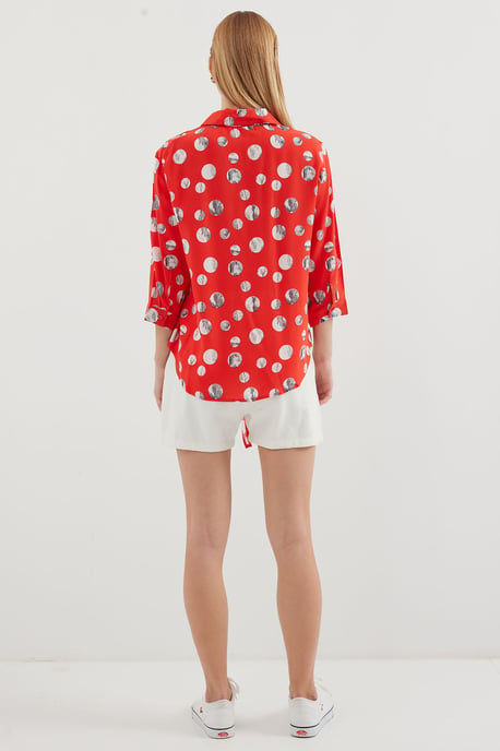 Gedrukte Viscose Blouse met Strik - Image 5