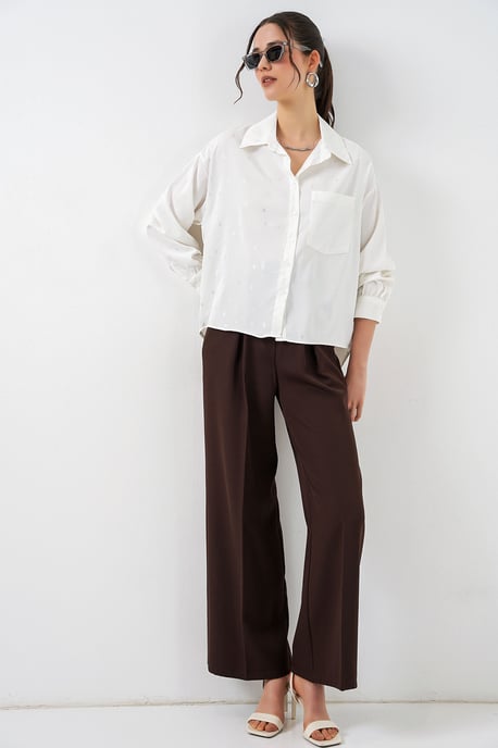 Oversized Lange Mouw Geprinte Shirt met Zak - Image 2