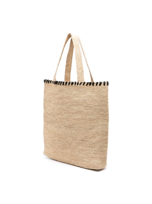 Geborduurde raffia draagtas met logo - Image 2