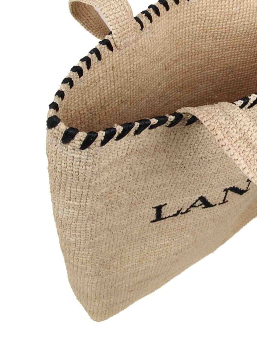 Geborduurde raffia draagtas met logo - Image 3