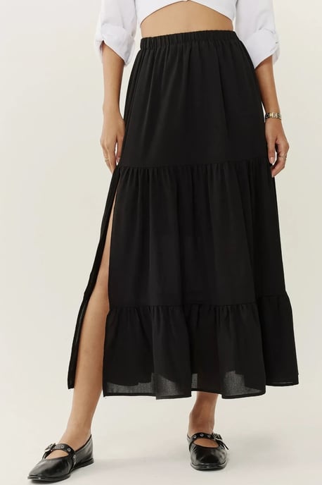 Hoge Taille Maxi Rok met Splits - Image 2