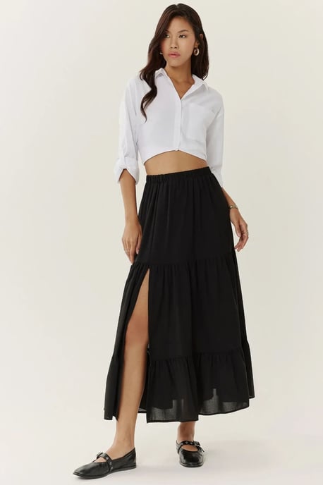 Hoge Taille Maxi Rok met Splits - Image 6