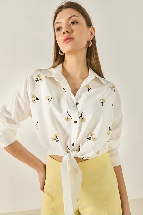 Geborduurd Poplin Shirt met Knopsluiting - Image 1