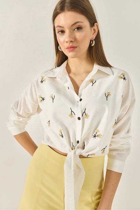 Geborduurd Poplin Shirt met Knopsluiting - Image 2