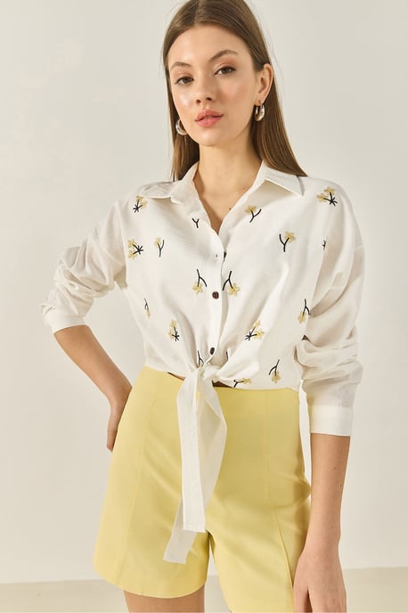 Geborduurd Poplin Shirt met Knopsluiting - Image 4