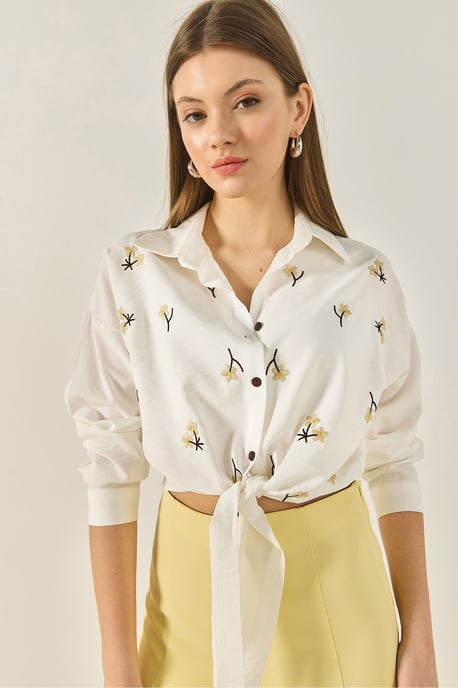 Geborduurd Poplin Shirt met Knopsluiting - Image 5