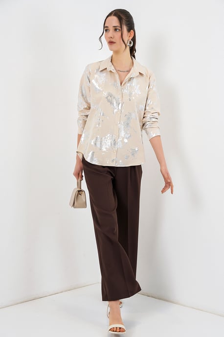 Oversized gestreepte blouse met knopen - Image 2