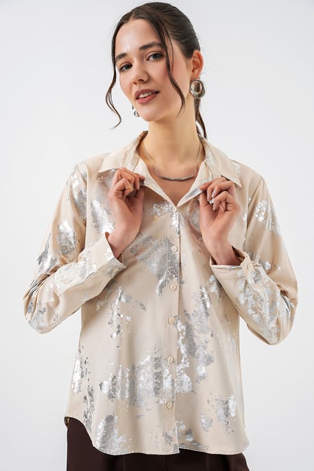 Oversized gestreepte blouse met knopen - Image 4
