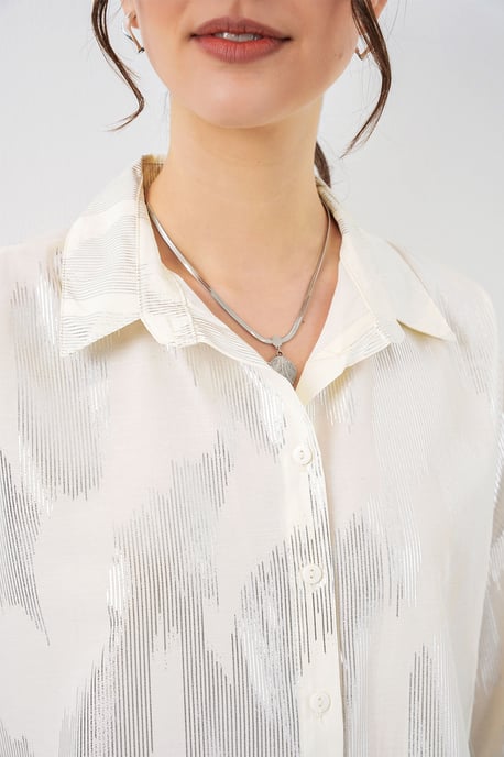 Oversized gestreepte blouse met knopen - Image 4