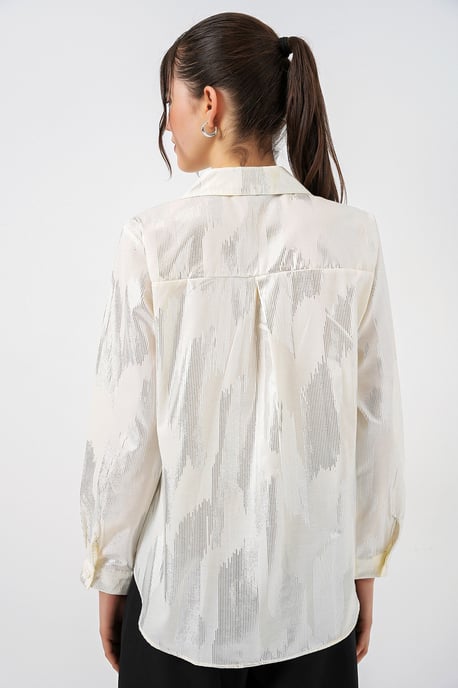 Oversized gestreepte blouse met knopen - Image 5