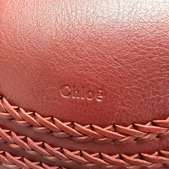 Chloé Small Hudson Crossbodytas in bordeauxrood leer - Image 2