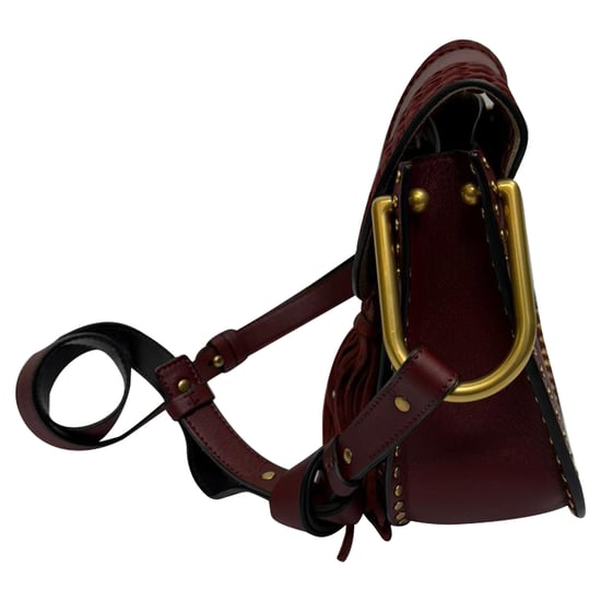 Chloé Small Hudson Crossbodytas in bordeauxrood leer - Image 3