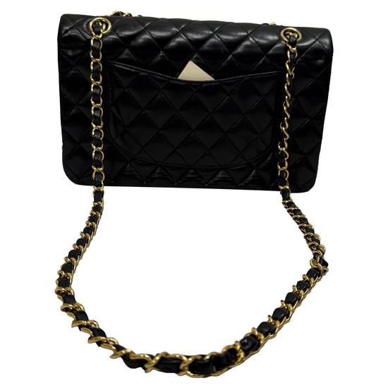 Chanel Medium Classic Double-Flap schoudertas in zwart lamsleer - Image 3