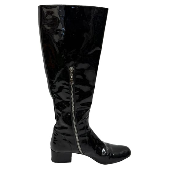 Saint Laurent Babies 40 kniehoge laarzen in zwart lakleer - Image 1