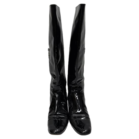 Saint Laurent Babies 40 kniehoge laarzen in zwart lakleer - Image 2