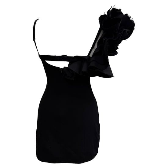 Jacquemus Le Raphia Duna Gerimpelde Mini-jurk in Zwart Wol - Image 3