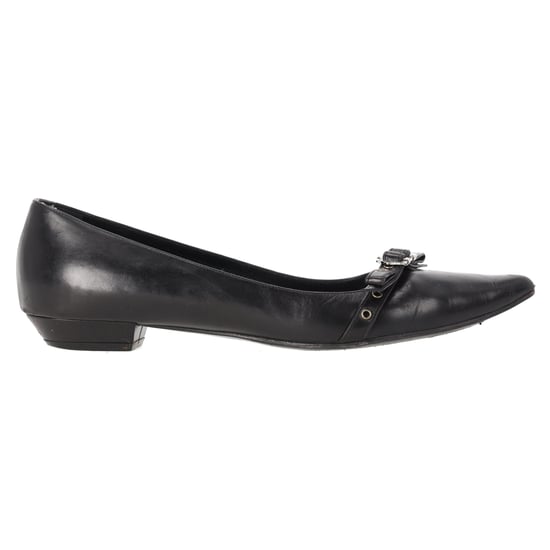 Dior ballerina's met spitse neus in zwart leer - Image 1
