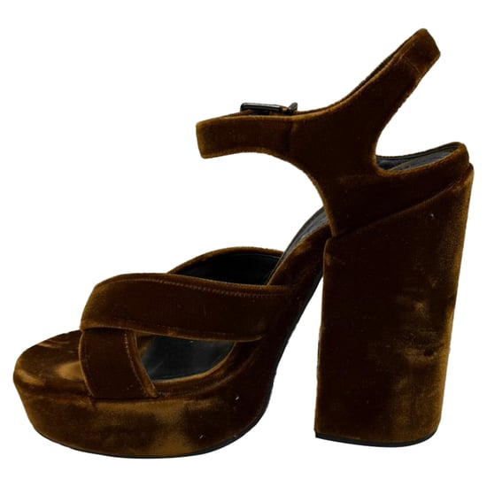 Jil Sander Twisted Platform Sandalen in Bruin Fluweel - Image 4