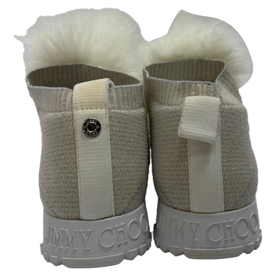 Jimmy Choo Norway Pom Pom sneakers in witte lurex - Image 3