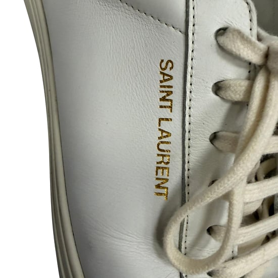 Saint Laurent Andy lage sneakers in wit kalfsleer - Image 6