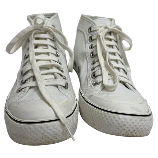 Stella McCartney hoge sneakers met logo-accent in wit canvas - Image 2