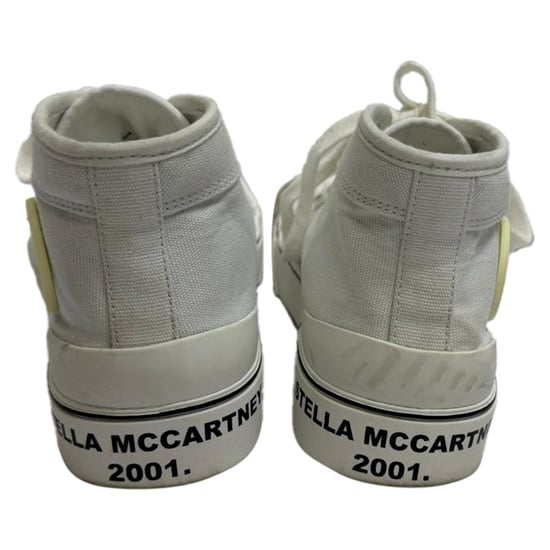 Stella McCartney hoge sneakers met logo-accent in wit canvas - Image 3