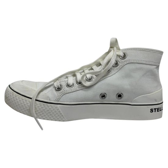 Stella McCartney hoge sneakers met logo-accent in wit canvas - Image 5