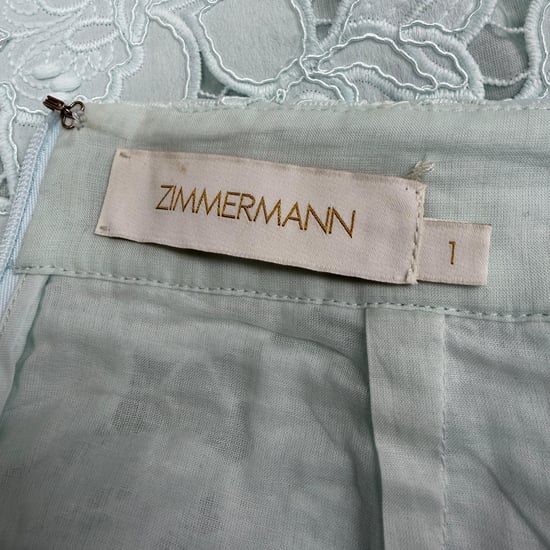 Zimmermann Kant Gedetailleerde Midi Rok in Mintgroene Polyester - Image 4