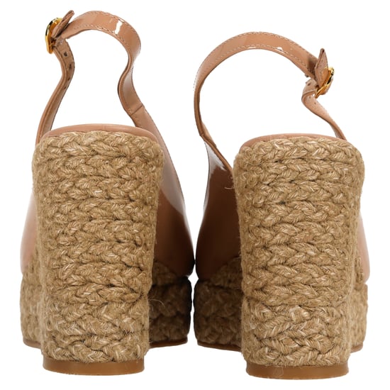 Stuart Weitzman Island slingback espadrillesandalen in beige lakleer - Image 3