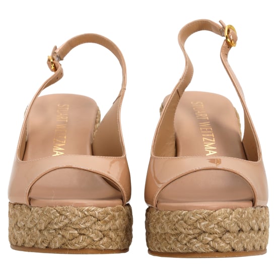 Stuart Weitzman Island slingback espadrillesandalen in beige lakleer - Image 4