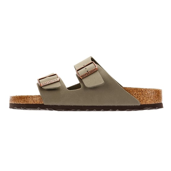 Heren Dames Birkenstock Arizona Birko Flor Nubuck Stone Sandalen - (Grijs) - Image 6