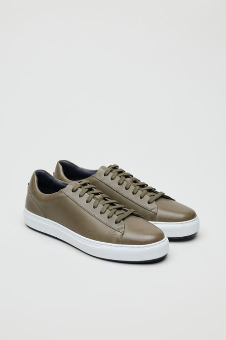Ben Sherman Ace Cupsole Leren Mannen Olijf Sneakers - Image 1