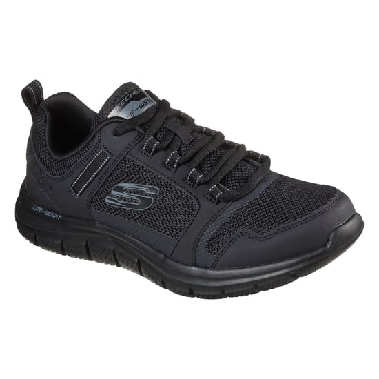 Skechers Track Knockhill Zwarte Leren Herensneakers - Image 1
